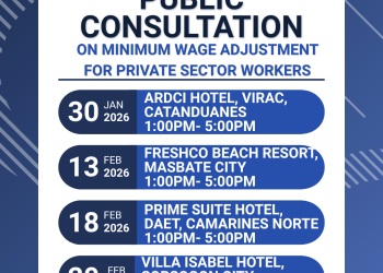 RTWPB–Bicol Announces Schedule of Public Consultations on Proposed Wage Adjustment